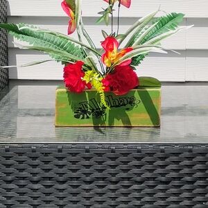 Tropical Floral Arrangement with Green Base